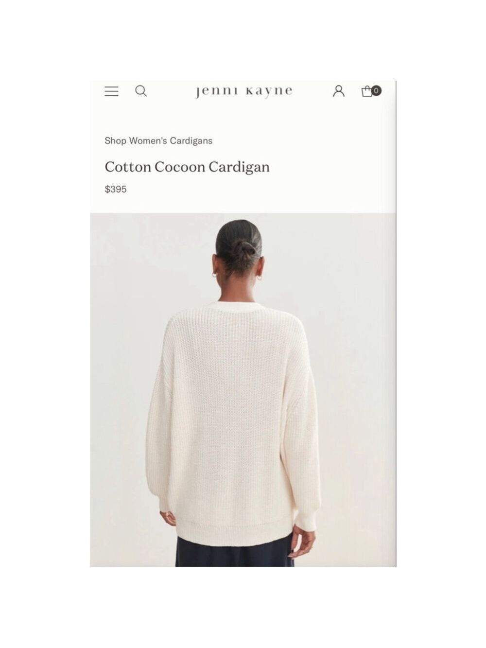 NWT Jenni Kayne Cotton Cocoon Cardigan Ivory XS (Fits up to xl!) - Picture 3 of 6